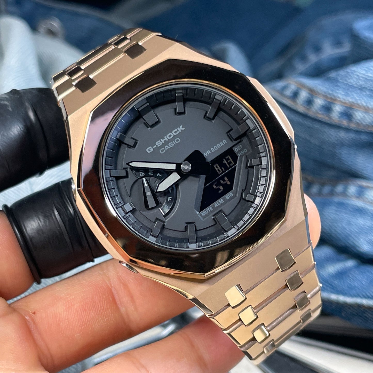 MATTE BLACK G-SHOCK CASIOAK GA-2100 METAL MOD